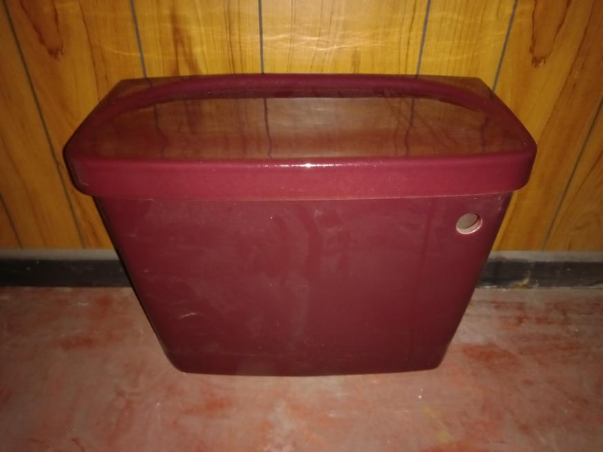 Burgundy Colour Ceramic Toilet Cisterns By Qualcast. UK